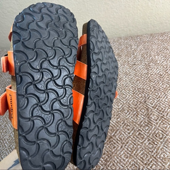 BIRKENSTOCK BIRKIS NEPAL SANDALS ORANGE Criss Cross Straps Sz 36 Casual Comfy - Picture 8 of 8